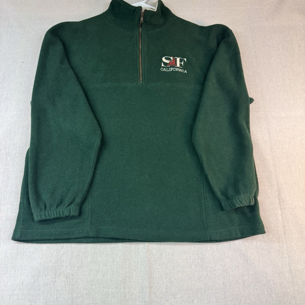 Vintage San Francisco Fleece Jacket Adult XL Green  Full Zip USA Andy's